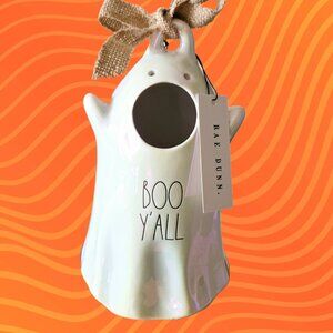 NEW IN BOX RAE DUNN BOO Y'ALL IRIDESCENT GHOST BIRDHOUSE  8" TALL 5" WIDE